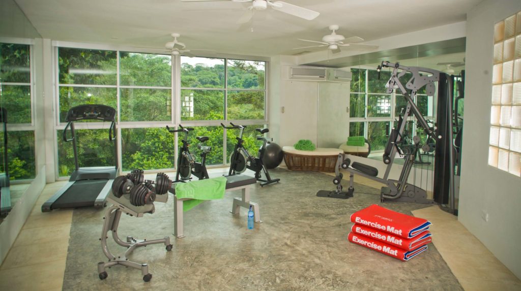 Your private gym has everything you need to stay in shape on your vacation.