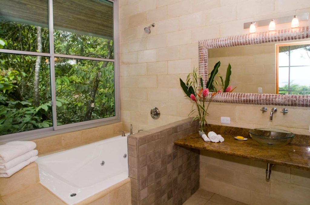 There are ten bathrooms on the property and they are all incredibly spacious and uniquely designed.