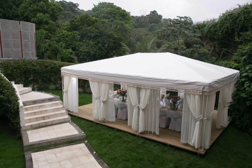 This amazing events tent is perfect for wedding receptions or an anniversary dinner.
