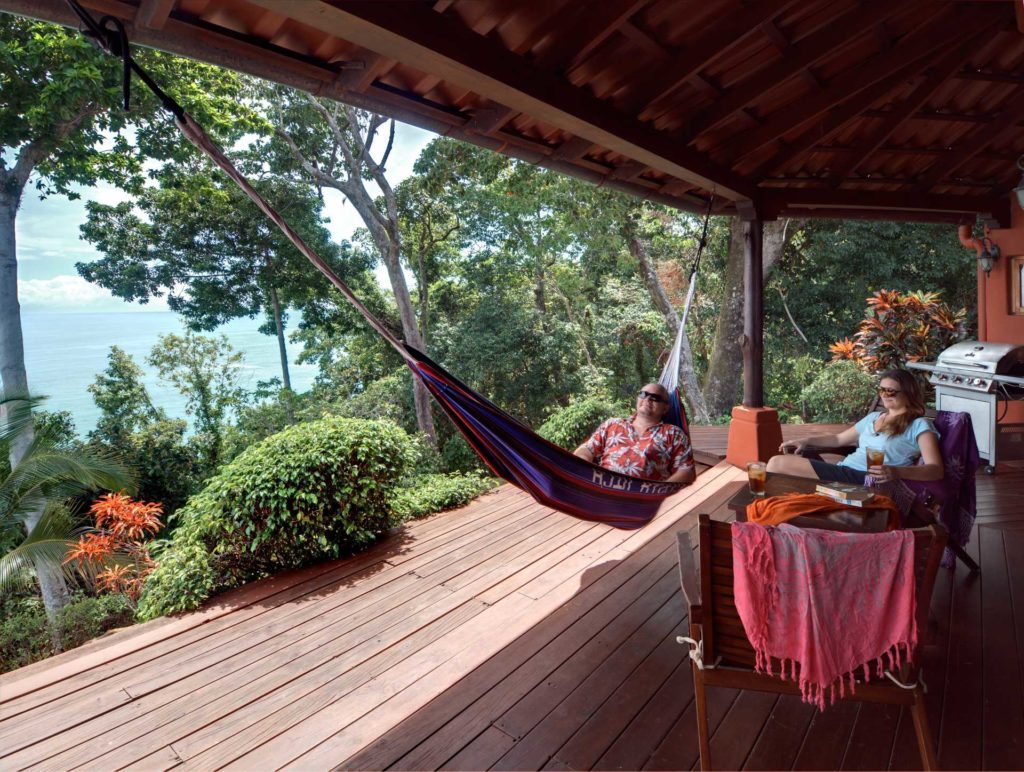 A nap in the hammock on the terrace of this luxury vacation house is pure heaven.