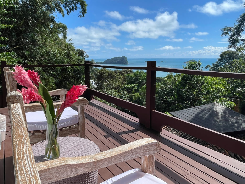 Crispy bright days and awesome ocean views of Manuel Antonio from the master bedroom's terrace.