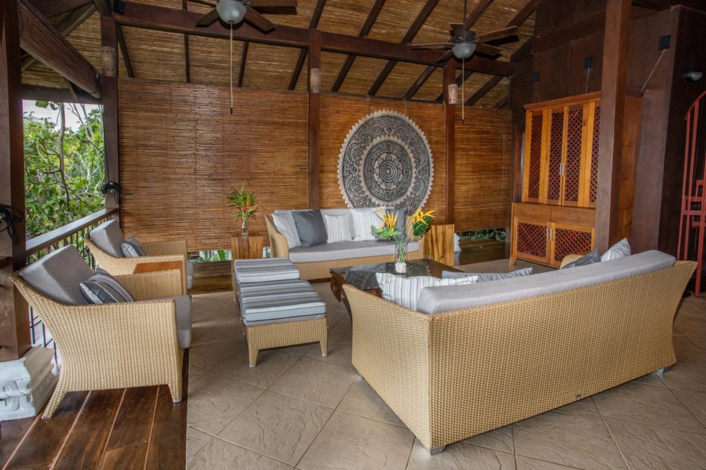 The natural materials in this amazing open-plan living area give the space a warm peaceful ambience.