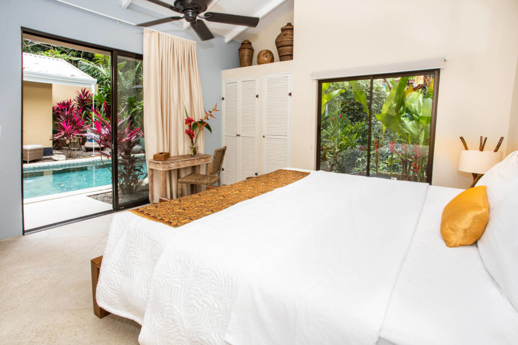 Two of the bedrooms have direct access to the pool through sliding glass doors.