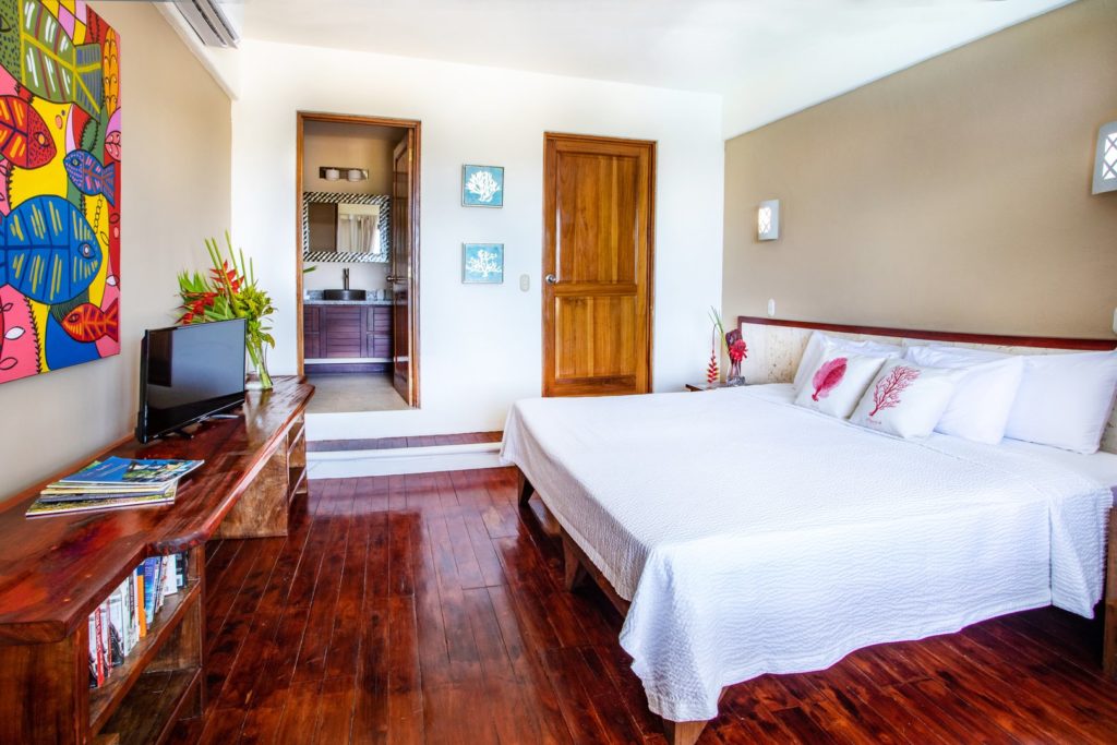 All the bedrooms in the villa feature air conditioning and convenient ensuite bathrooms.