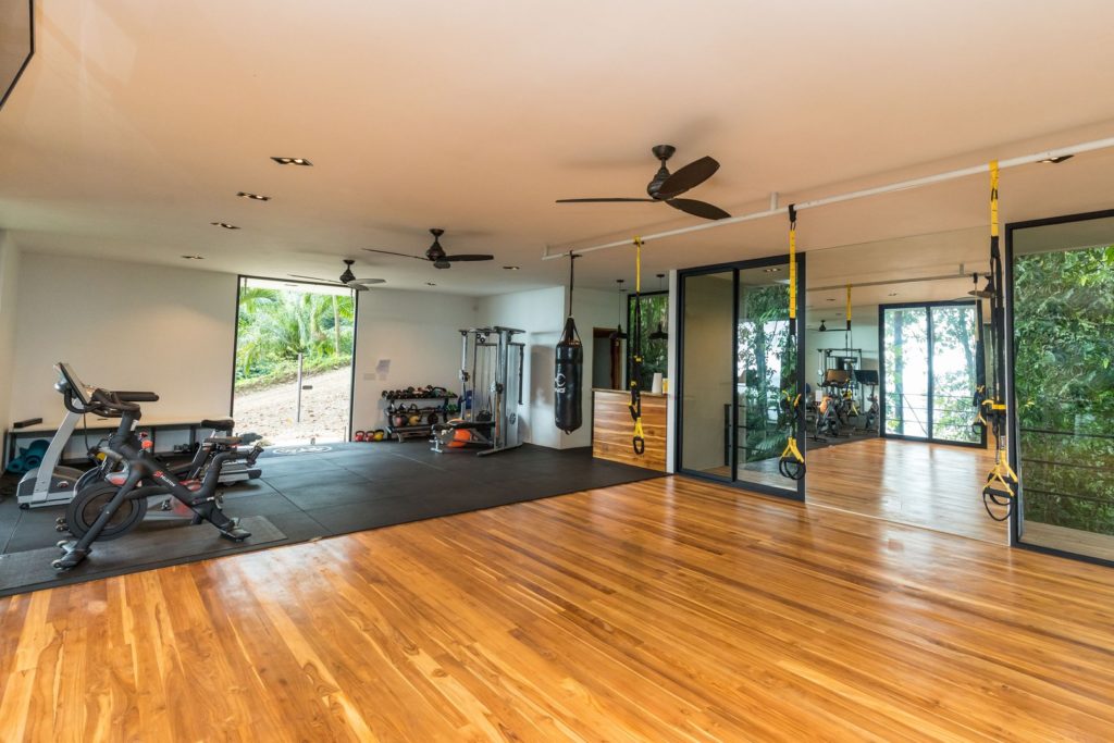 Want to stay fit on your vacation? This luxury villa has its own gym and yoga studio.